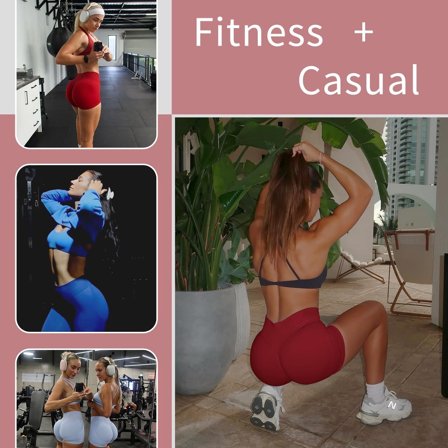 Skiennix Women’s Workout Impact Shorts - Scrunch Butt Lifting & Tummy Control | Comfy Gym Biker Shorts