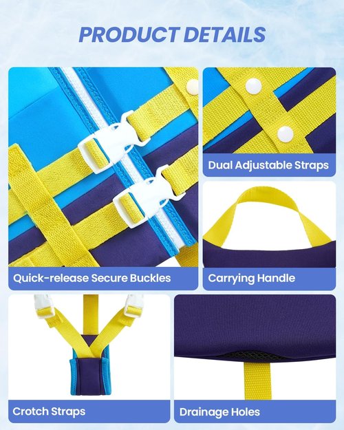Gogokids Toddler Swim Vest - Buoyant Floaties for Ages 2-9 | Ideal for Pool & Beach Fun