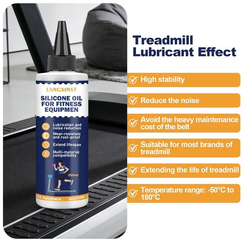 200ml Skiennix Treadmill Belt Lubricant - High-Temperature Resistant Silicone Formula Reduces Friction & Noise