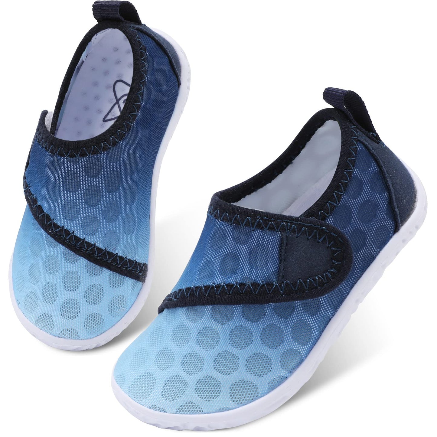 LeIsfIt Toddler Water Shoes Boys Girls Barefoot Aqua Socks Kids Breathable Quick-Dry Swim Shoes for Beach Pool Surf, Gradient Blue, 7 Toddler