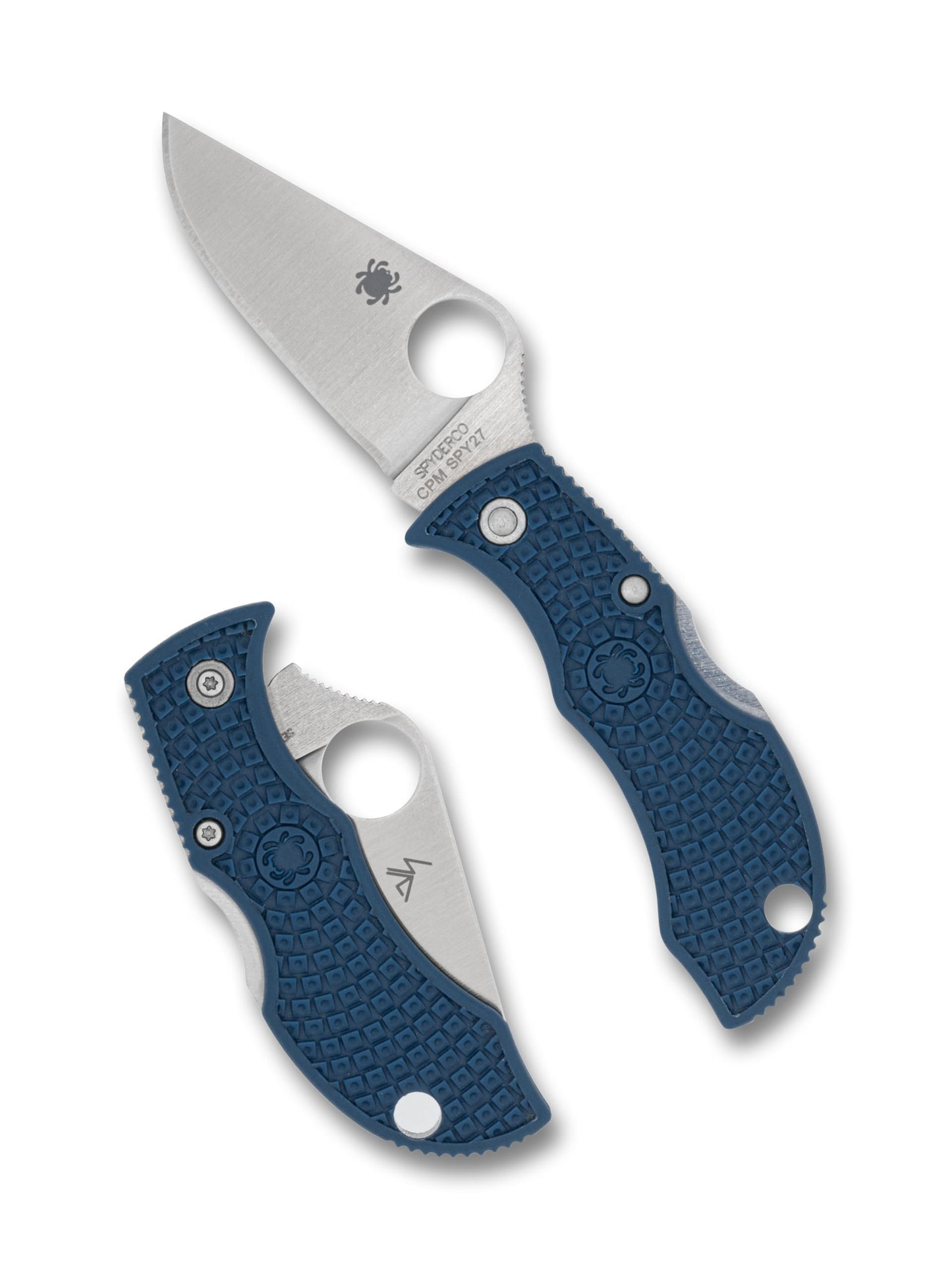 Spyderco Knives ManBug Back Lock MPCBL Cobalt Blue FRN and CPM SPY27 Stainless Steel Pocket Knife