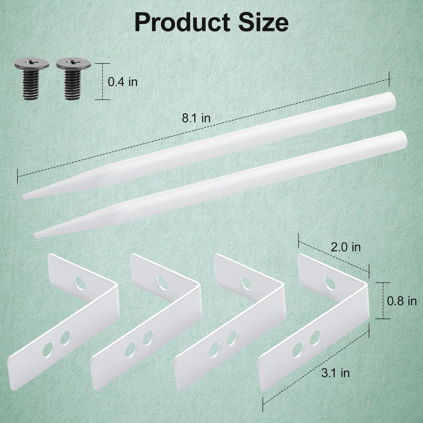 Downspout Bracket white - Adjustable size, heavy-duty galvanized iron with environmentally friendly coating, rust-resistant anchors for pipe support, easy to install (white, 2-piece set)