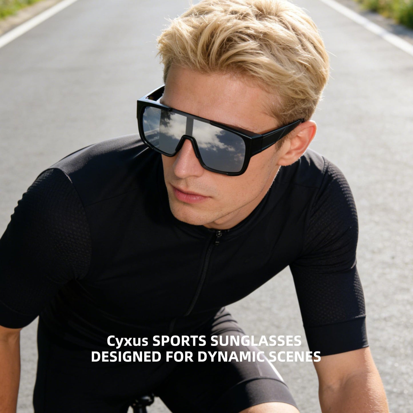Cyxus Photochromic Polarized Fit Over Glasses Sunglasses, Wrap-Around UV400 Protection Sport Sunglasses for Men Women, Anti-Glare Cycling Driving Fishiing