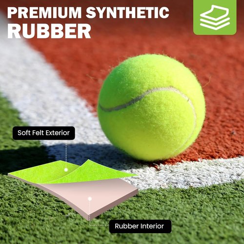FURWEY Pressureless Tennis Balls - Bulk Pack of 12/24/36/80 with Mesh Bag for Easy Transport | Ideal for Beginners & Dogs