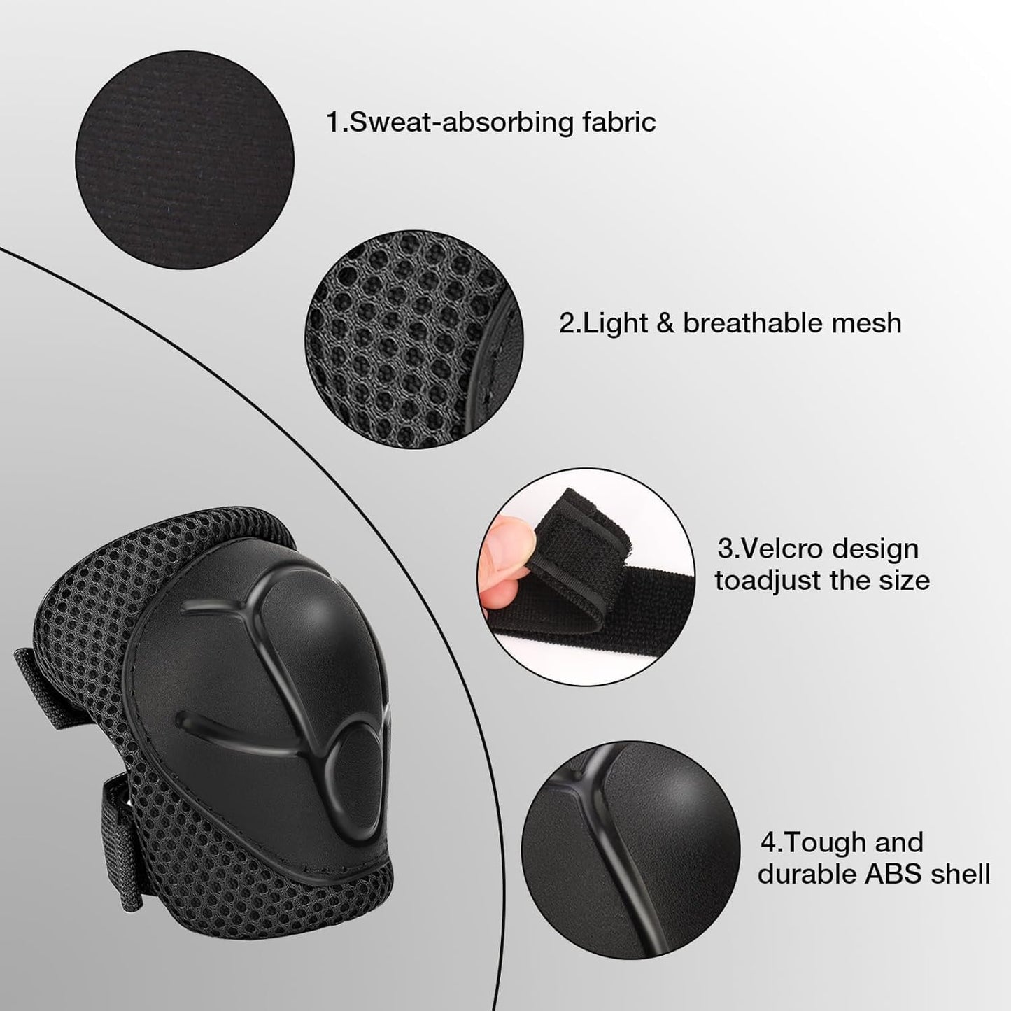 Skiennix Knee Pads Set for Kids | Protective Gear for Ages 3-10 with Elbow Pads & Wrist Guards