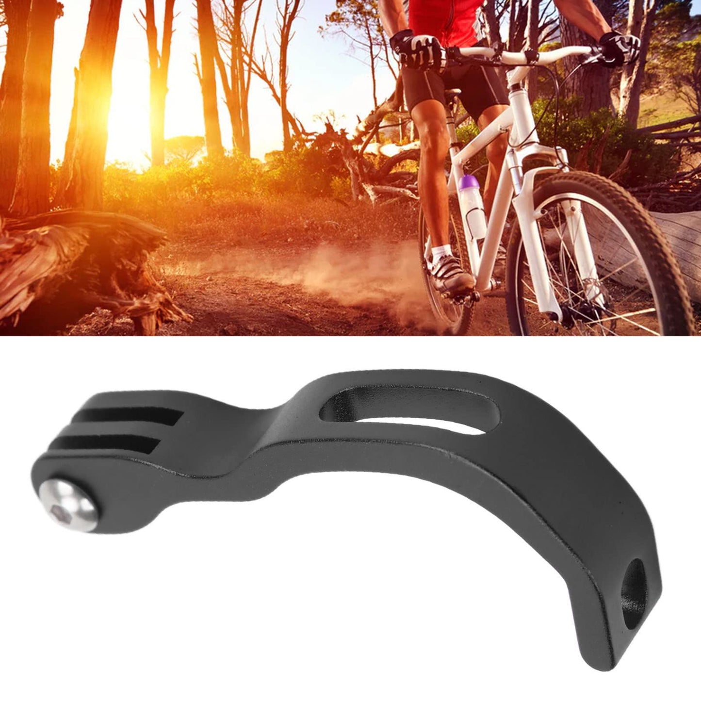 LED Headlight Clamp Cycling Light Holder Handlebar Light Mount Bicycle Torch Holder Front Light Bracket Cycling Lamp Bracket for Folding Bike(Black)