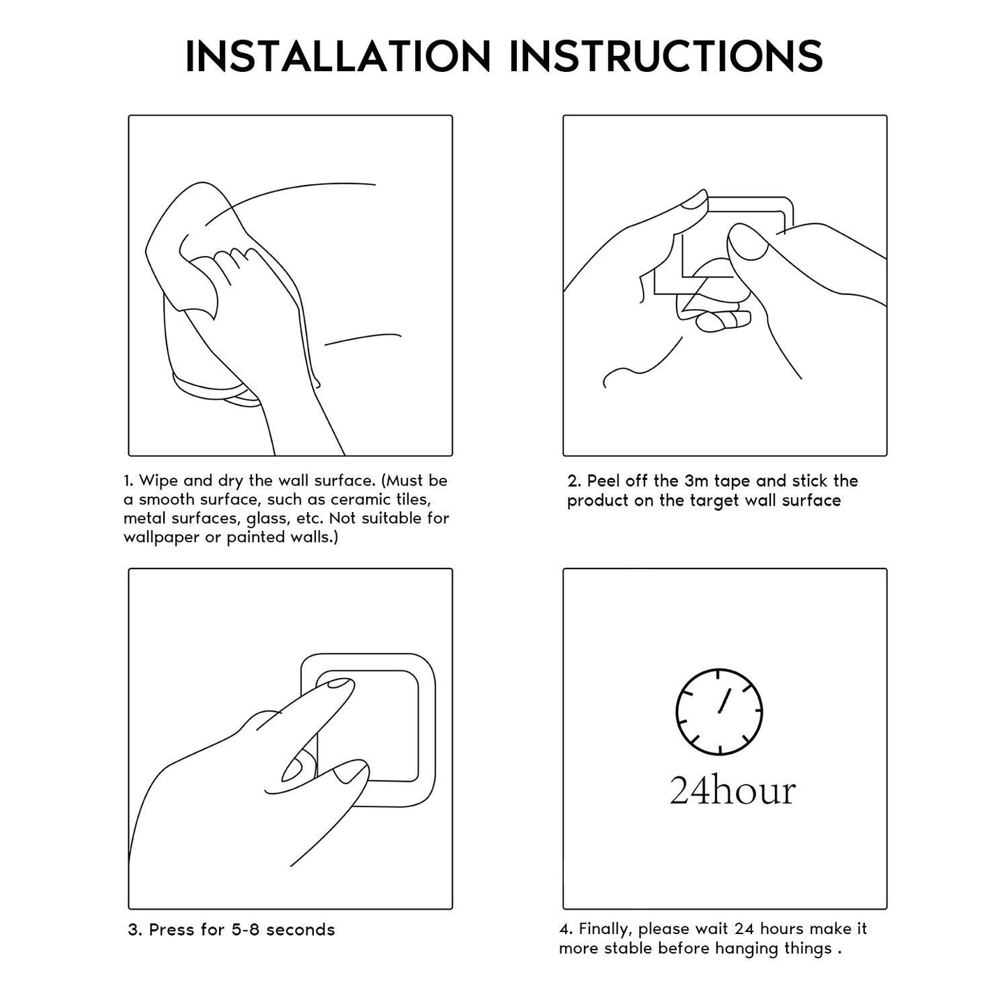 DELITON Gold Towel Hooks- 4 Pack Adhesive Hook for Coat Robe Clothes Stick on Bathroom Wall Brushed Gold Finish Heavy Duty, Stainless Steel