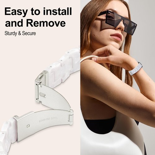 Compatible with Garmin Venu 3 Watch Band Resin, Venu 2/Venu 4 45mm, 22mm Strap Compatible for Forerunner 265/255/Vivoactive 4 Wristband Bracelet Replacement with Stainless Steel Buckle