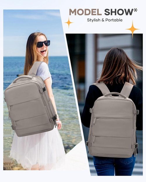 Large Travel Backpack - Flight Approved Carry-On Bag | 18x14x8 Inches - Ideal for Men & Women