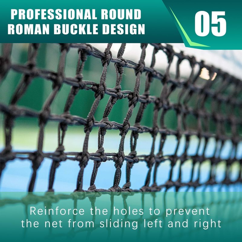 PROGOAL Professional Tennis Net 42FT Heavy Duty Nylon Net High Strength Non-Deforming Standard Replacement Tennis Net with 2 Fiberglass Dowels, Compatible with All Standard Outdoor Indoor Tennis Posts