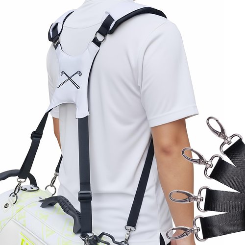 Zorslesy Golf Bag Straps, Universal Replacement Double Shoulder Adjustable Golf Carrying Bag Straps for Tool Backpacks, Cello Case, Ski Bag, Backpack Sprayer, Dog Backpack, Hiking Bag White