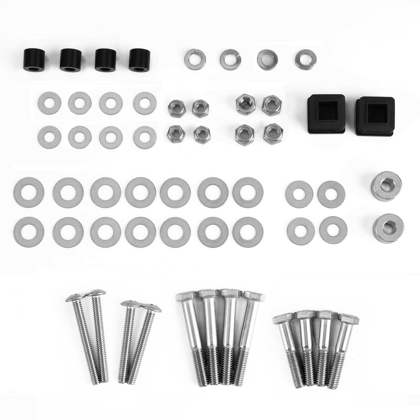 CLUBRALLY Golf Cart Suntop Hardware Kit, Front Top Strut Stainless Steel Screw Bushings Repair Kit for 1994-2013 EZGO DCS/PDS/TXT/Medalist 2-Seater Model, OEM#75465-G01
