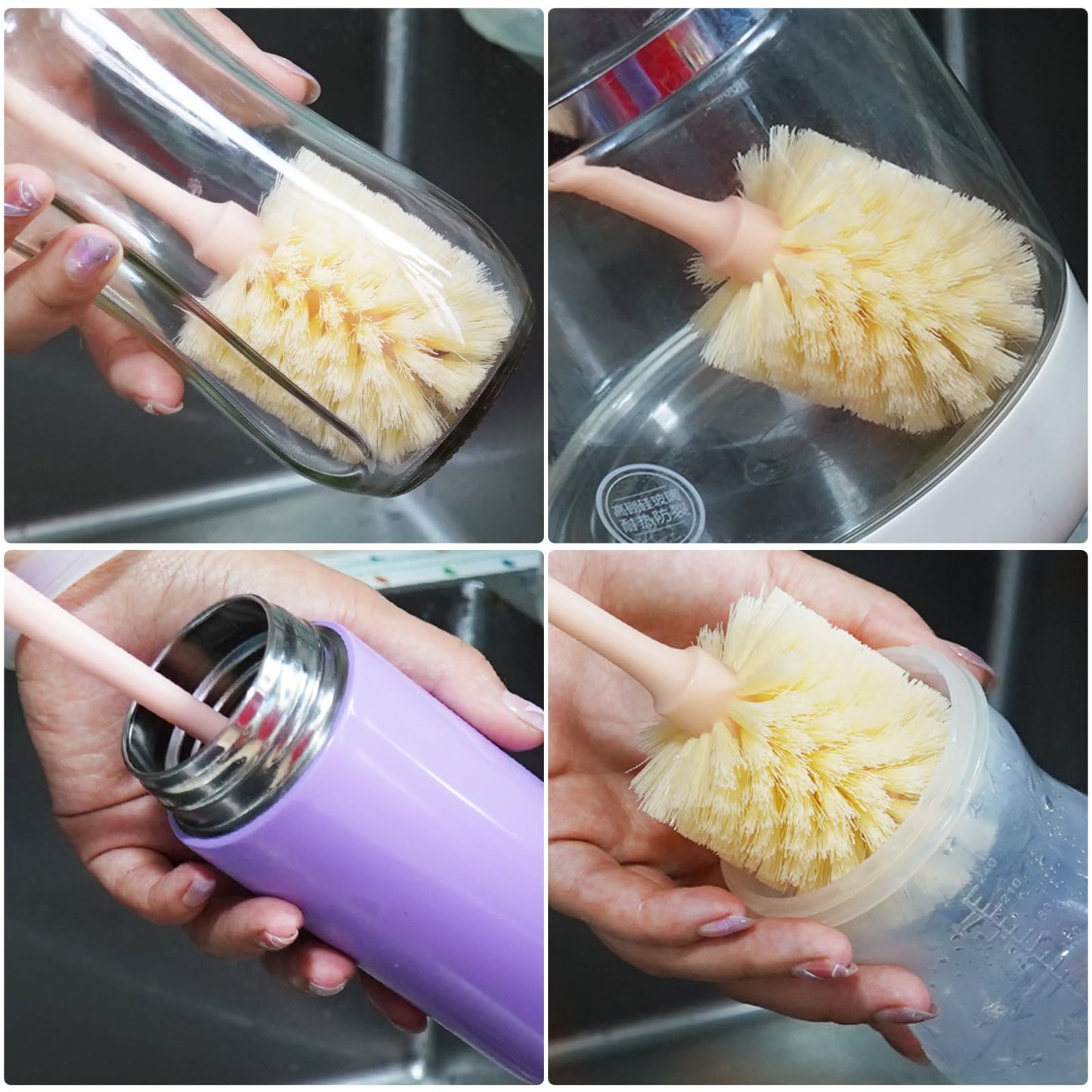 Long Bottle Brush, 12.59 in Bendable Cleaner Brushes for Cleaning Neck Beer Bottles, Wine, Baby Bottles, Water Bottles, Tumblers, Flask, Bird Feeder, Vase, Pipes and Brewing Supplies White/1Pack