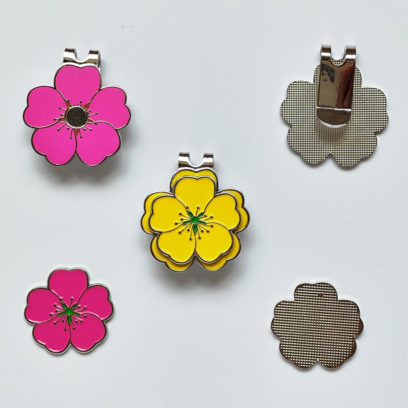 Eshan Golf Ball Marker and Magnetic Golf Hat Clip Set Flower Clover Shape Clips Markers Golf Bag Accessories Court Gift for Men Women Golfer (Flower)