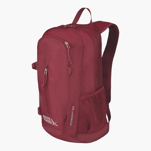 Eddie Bauer Stowaway Packable Backpack - Lightweight, Foldable Travel Bag | Durable Ripstop Polyester | 20L - Black Cherry