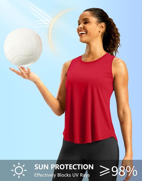 G Gradual Women's High Neck Workout Tank Top - Sleeveless Quick-Dry Athletic Yoga Shirt