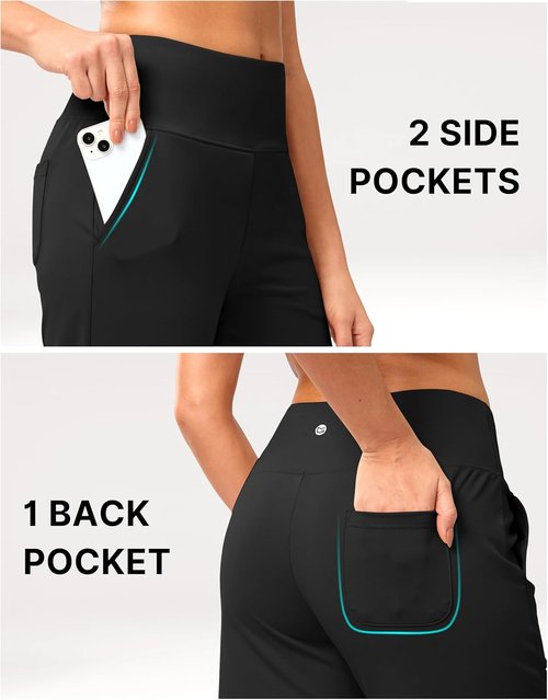 G Gradual Women's Bermuda Shorts - High-Waisted Knee-Length Capris with Pockets | Athletic Casual Style
