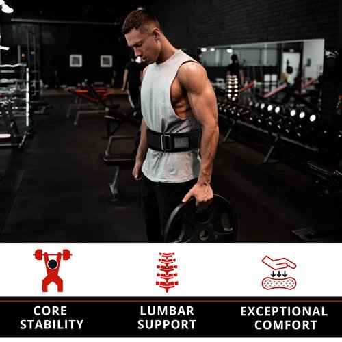 Bear Grips Weight Lifting Belt - Locking Buckle, Nylon, Squat & Deadlift Belt, Workout & Exercise Belt | Stealth Black (Medium)
