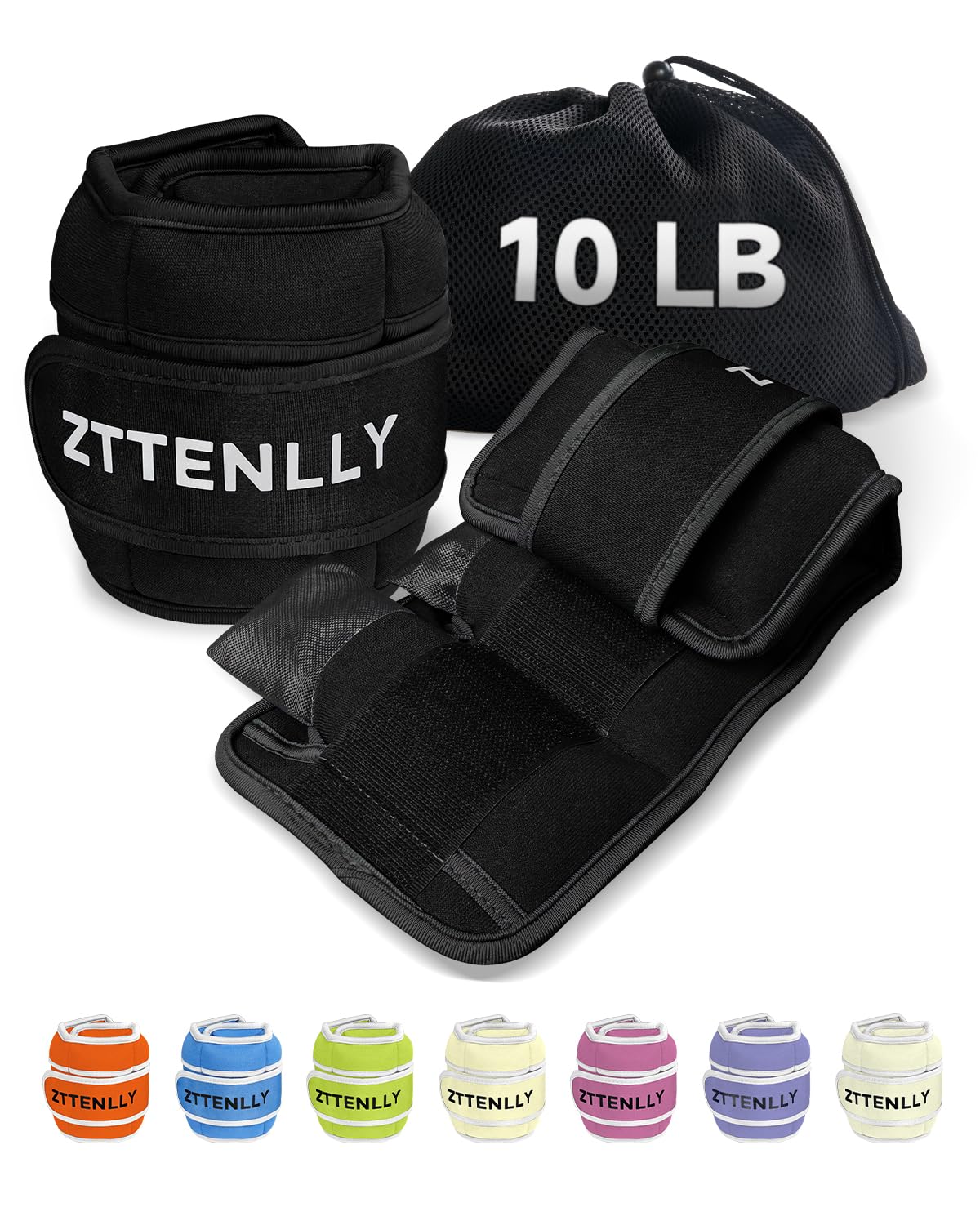 Adjustable Ankle Weights for Women Men and Kids | 1 Pair 5 10 15 18 20 Lbs Leg Wrist Ankle Weight Straps for Yoga, Walking, Running, Aerobics, Gym, Dance, Pilates, Cardio