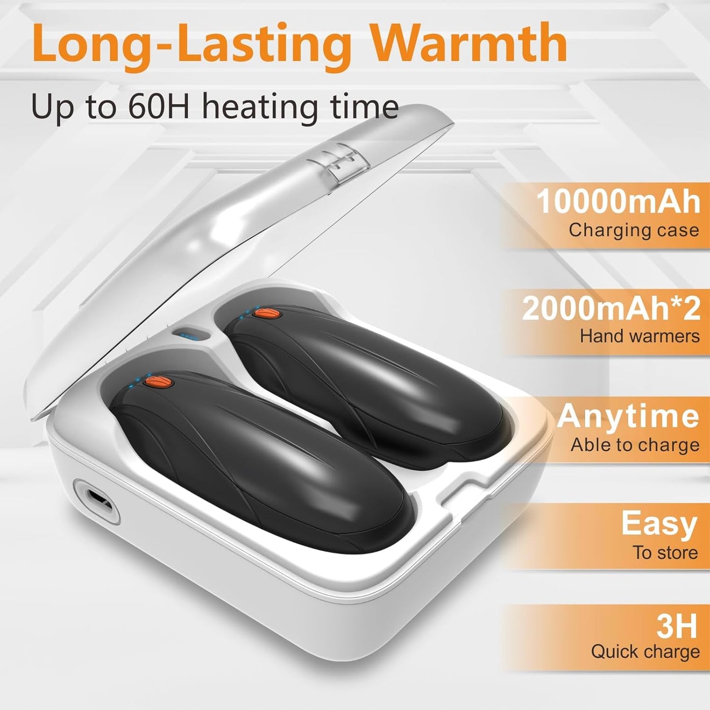 Skiennix Rechargeable Hand Warmers - 14000mAh Quick Charge Portable Heater | Perfect for Winter Outdoors