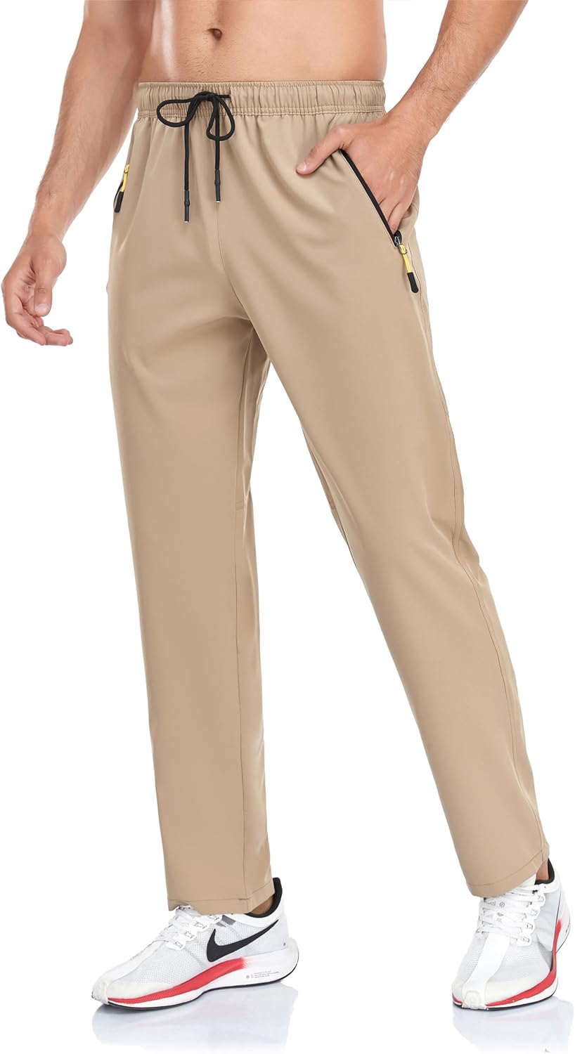Rapoo Men's Lightweight Athletic Pants - Quick Dry with Zipper Pockets | Perfect for Travel & Workouts