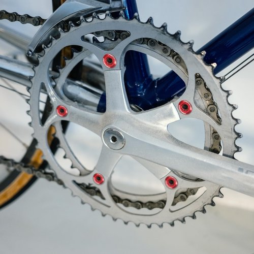 HARFINGTON 10pcs Single Chain Ring Bolts M8 Aluminum Alloy Bicycle Crankset Nuts Chainwheel Screw for Road Bike Mountain Bike, Purple