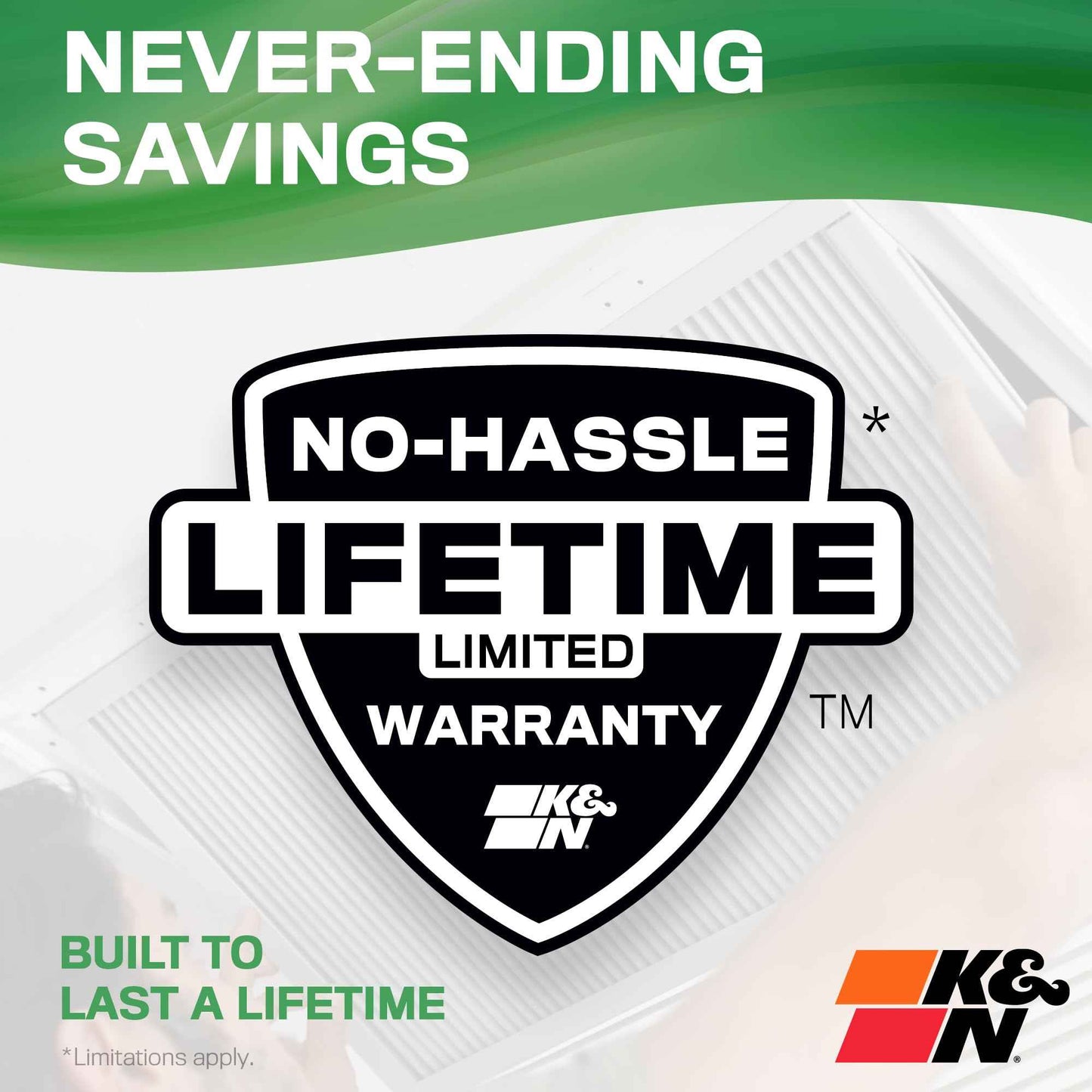 K&N 20X24X1 HVAC Furnace Air Filter, Lasts a Lifetime, Washable, Merv 13, the Last HVAC Filter You Will Ever Buy, Breathe Safely at Home or in the Office, HVC-13-12024