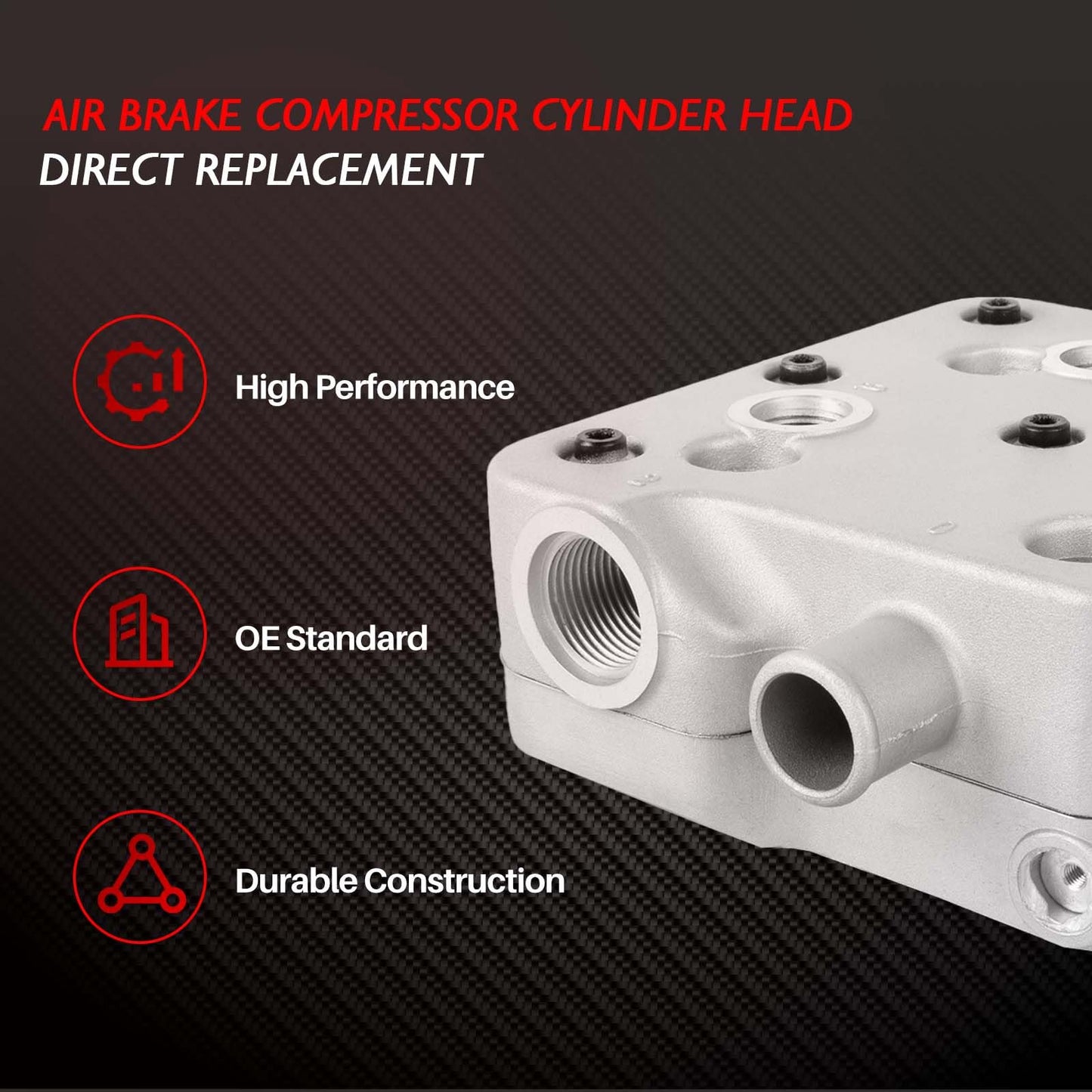 Merautop SJ Air Brake Compressor Cylinder Head 9111539202 4936226 Compatible with Cummins ISX 6CT ISCE QSC ISLE Replaces 3969124 9111539212