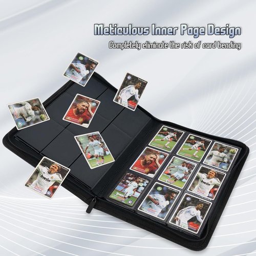 Arkeiliy Card Binder - 9 Pocket Double-Sided Trading Card Holder with 30 Sleeves | Black, Holds 540 MTG Cards