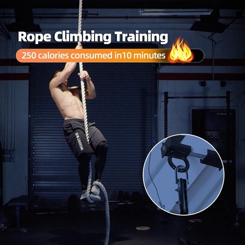 GSE Games & Sports Expert Gym Climbing Rope, Polyester Workout Rope for Indoor/Outdoor and Home Workouts, Great for Climbing Exercises, Strength Training - 6 Feet