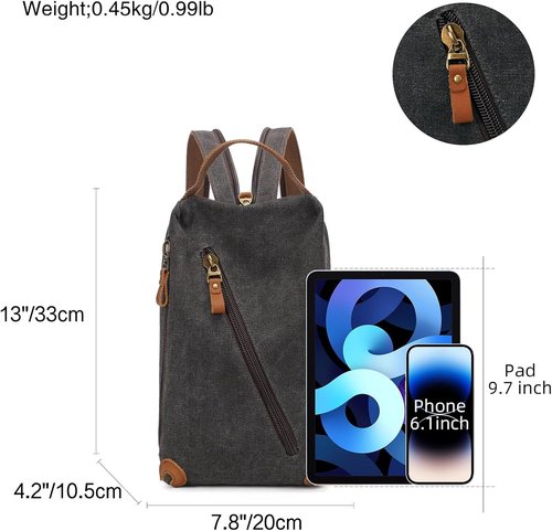KL928 Canvas Sling Bag - Versatile Crossbody Backpack for Travel | Stylish Purse for Men & Women