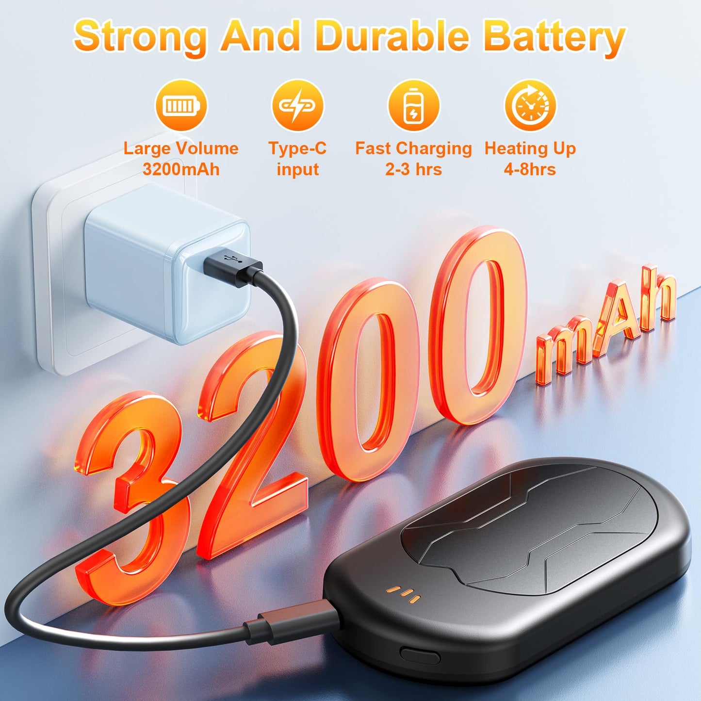 Electric Hand Warmers Rechargeable 2 Pack with 3 Heating Mode,Portable Hand Heater,Smart Chips,USB Quick Charge, Winter Gifts for Christmas, Outdoor, Golf, Hunting, Camping,Valentine's Day Gifts