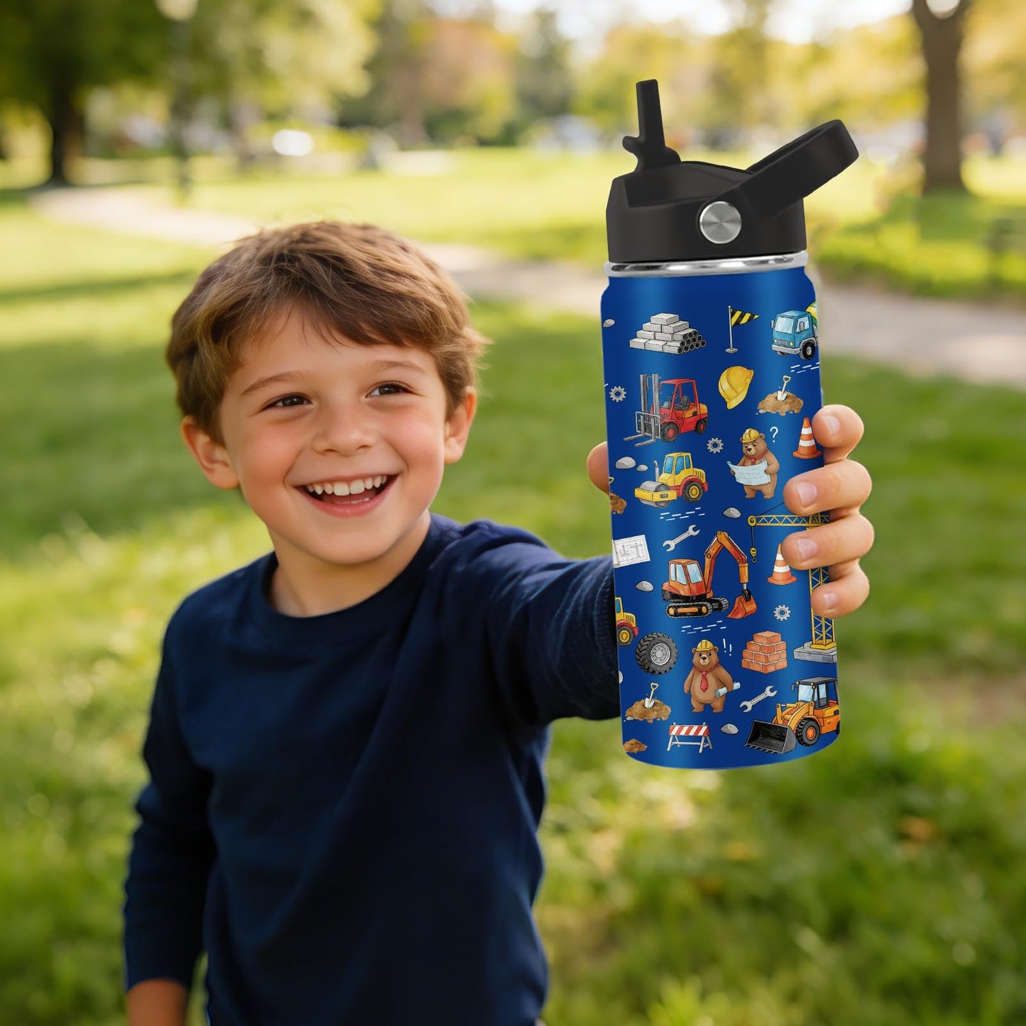 Vprontse Kids Water Bottle Insulated - Unicorn Water Bottle for Kids, 16oz Stainless Steel Insulated Water Bottles with Straw, Leakproof BPA-Free Unicorn Water Bottles for School Sports Trave