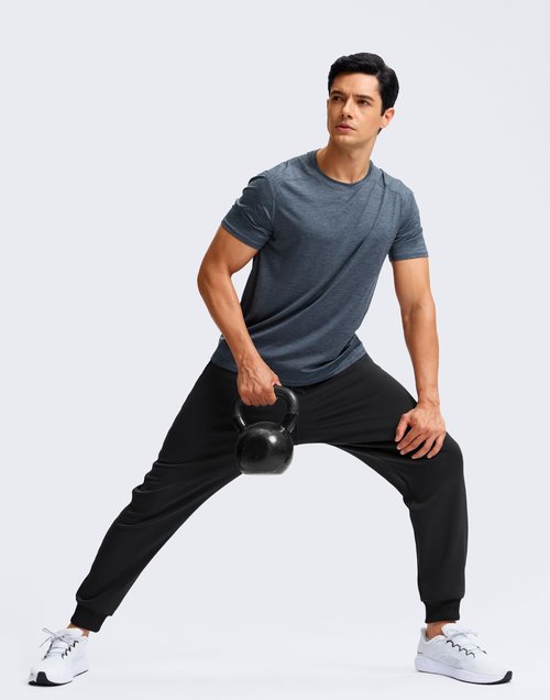 Soothfeel Men's Fleece Joggers Cotton Sweatpants with Deep Pockets Loose Athletic Running Gym Workout Winter Warm Pants, Black L