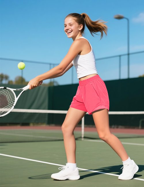 Somaibo Girls Athletic Shorts with Liner Quick Dry Running Soccer Shorts with Zip Pockets for Kids Active Sports Volleyball 11-12 Years Bright Red