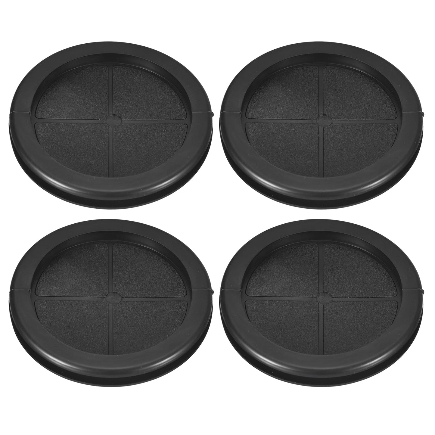 uxcell 4Pcs Rubber Grommets 3-4/8" (90mm) Drill Hole, 3-1/4" (80mm) ID Double Sided Hole Plugs Ring Gasket for Firewall Cable Wire Protecting, Black