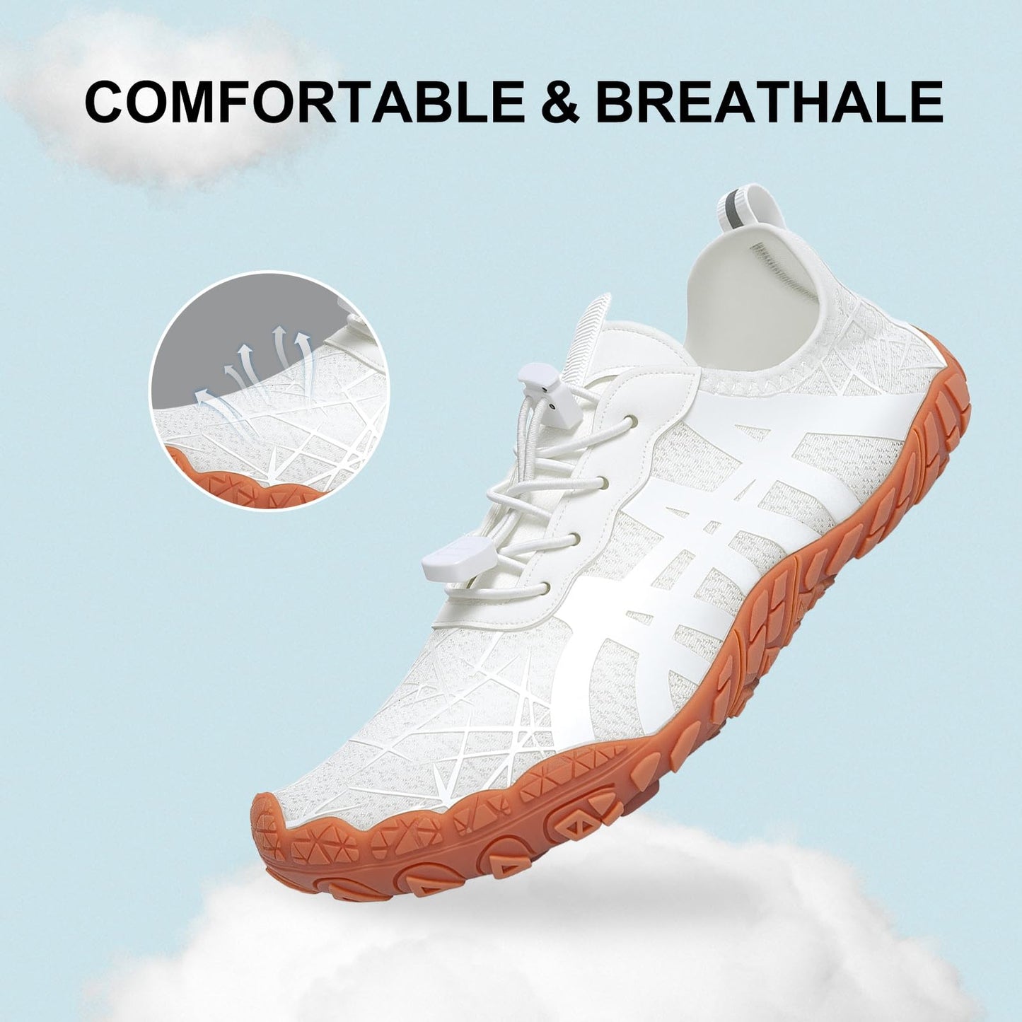 ELETON Barefoot Shoes Women Men Hiking Water Shoes Wide Toe Box Zero Drop