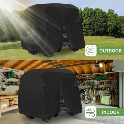 YONQIFON Golf Cart Cover 4 Passenger Outdoors 420D Waterproof Golf Cart Covers extended roof with Zipper Universal Compatible with EZ-GO, Club Car, Yamaha Golf Cart heavy duty