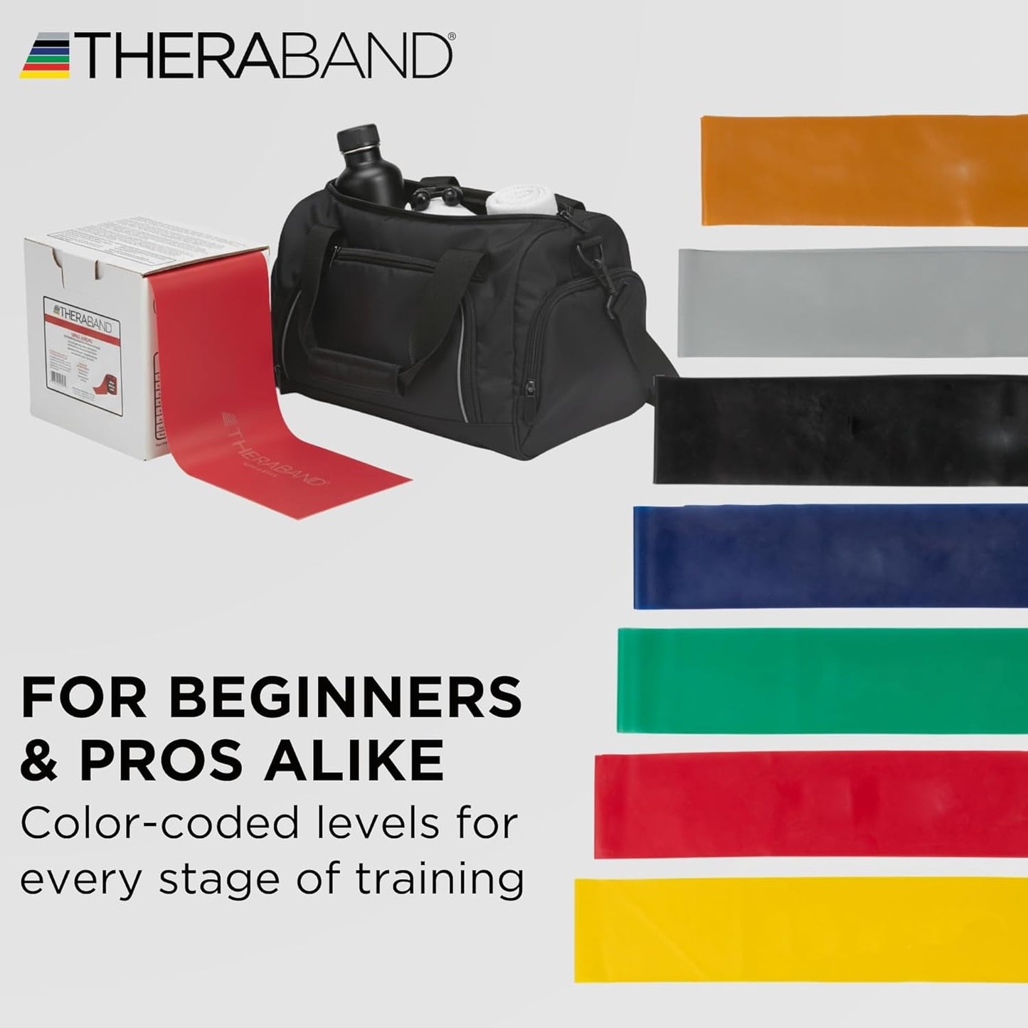 TheraBand Resistance Band - Non-Latex Elastic Bands for Upper & Lower Body Exercise | Rehab & Pilates