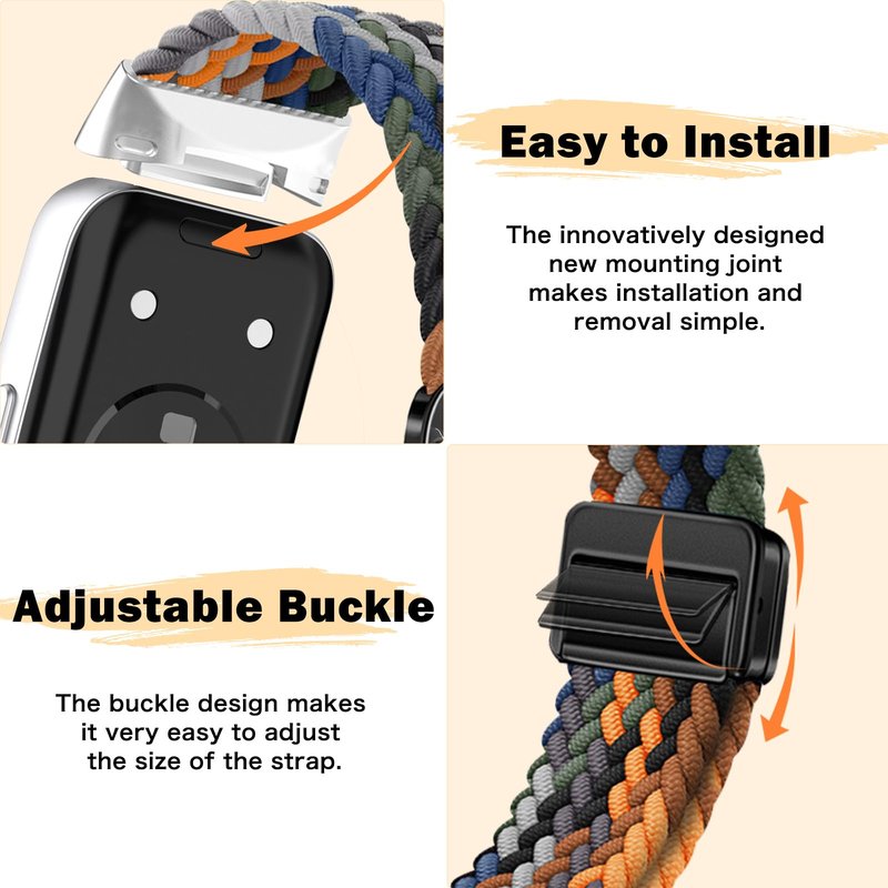 MokaZii Magnetic Braided Compatible with Fitbit Charge 6 / Fitbit Charge 5 for Men Women, Nylon adjustable Breathable Replacement Stretchy Elastic Sport Strap for fitbit charge 6/5 - Camouflage