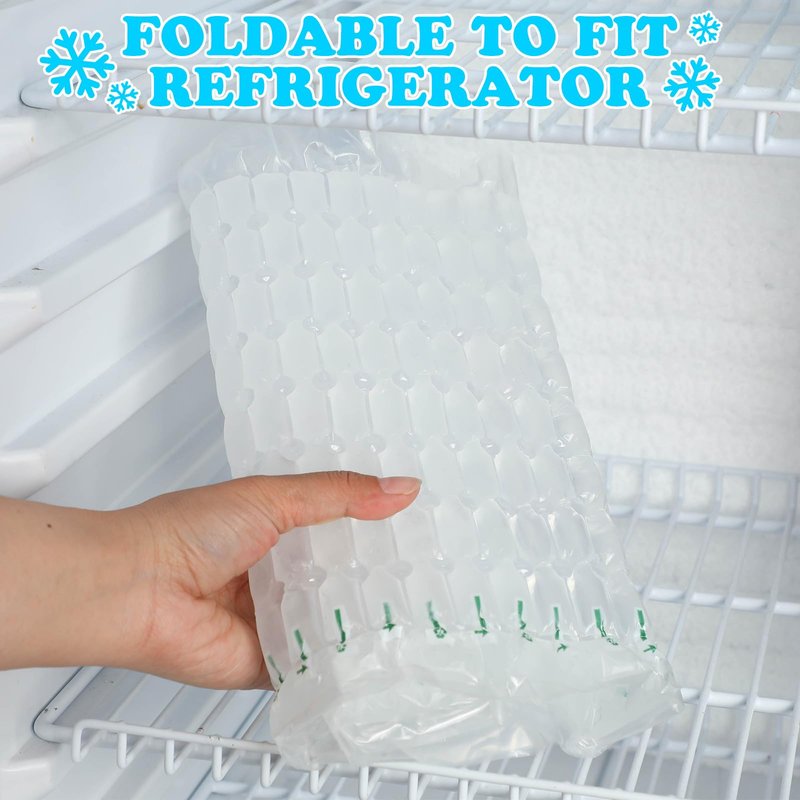 Reallnaive 2 Pack Reusable Freezable Ice Mat Sheets for Coolers Flexible Ice Packs for Food Trays, Cheese Boards, Deli Meats, Veggie Plates, Sushi, Party Platters (Clear)