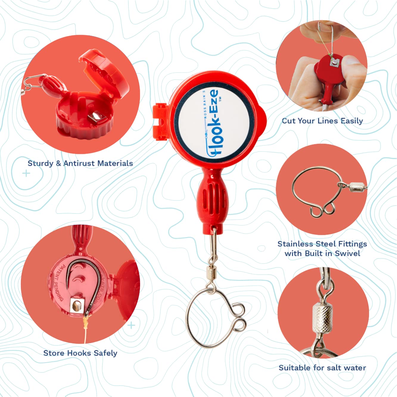 HOOK-EZE Fly Fishing Accessories - Knot Tying Tool for Tying Line to Hooks - Cool Gear and Equipment, Gadget to Tie Knots Quick and Easy - Stocking Stuffers & Fishing Gifts for Men - Orange
