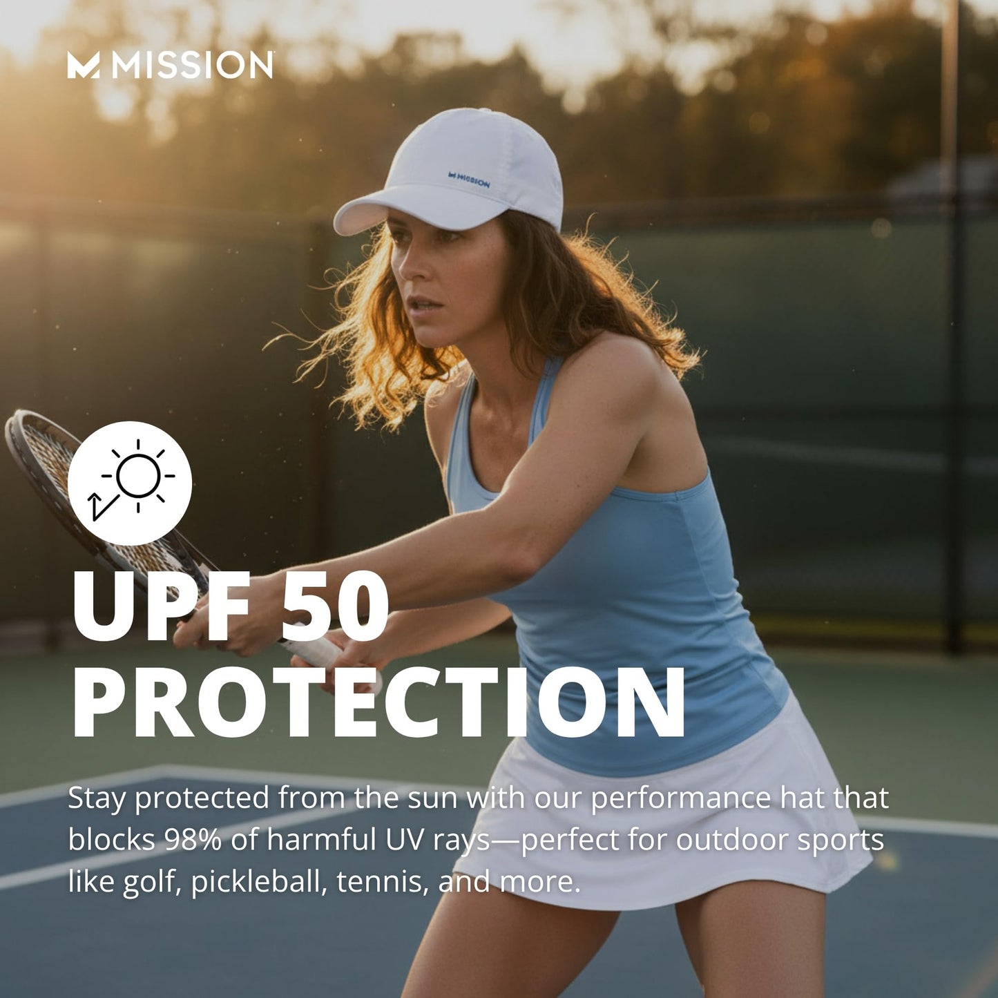 MISSION Cooling UPF Performance Hat - Sweat & Water Activated Technology (Classic Camo Safari)