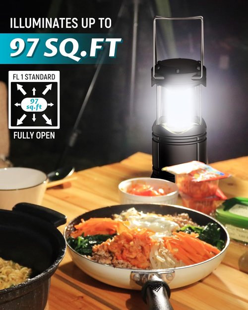 Lichamp LED Camping Lanterns - 4 Pack Battery Powered Collapsible Flashlights | Portable Emergency Lights