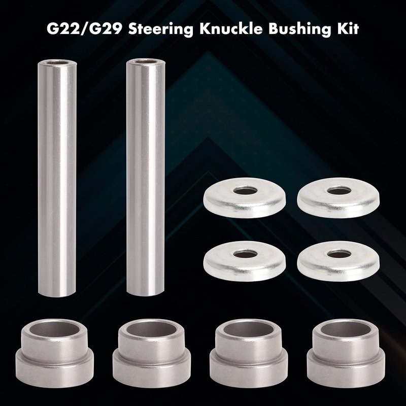 10L0L Golf Cart Steering Knuckle & Spindle Tube Repair Kit for Yamaha G22-G29 Drive 2 (2003-Up) - Complete Bushing, Outer Cover, Spacer Kit, OEM 2NL-23448-00-00, 90381-17067-00, 2NL-23517-00-00