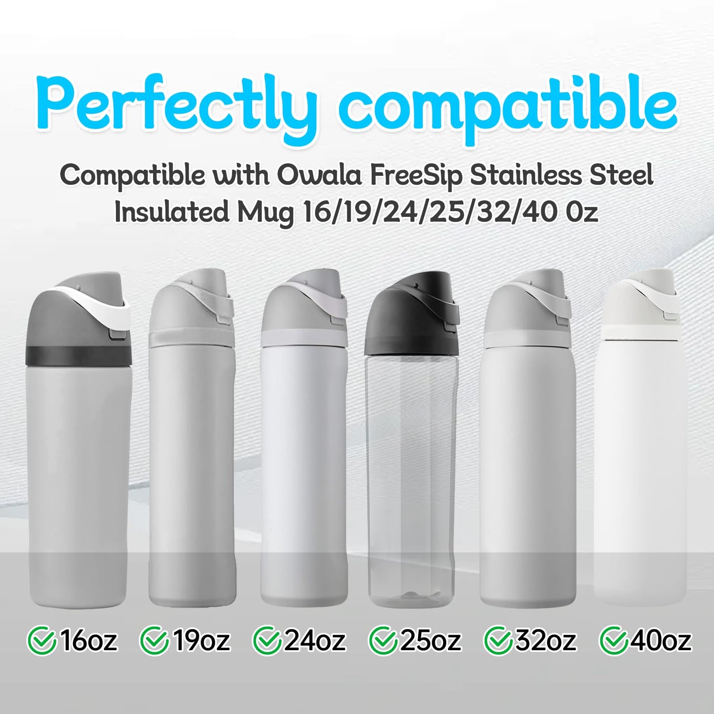 BMSQOFD 4 Sets Jelly-like Replacement Rubber Stopper and O Ring Gasket Compatible with Owala FreeSip 24oz 32oz,Water Bottle Lid Insert Cap Seal Parts for Owala 16/19/24/32/40oz Mouth piece Accessories