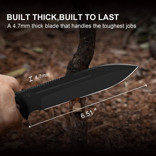 Kizer Drop Bear Fix 7 Fixed Blade Knife, 6.51" AEB-L Blade Hunting Knife with Green Micarta Handle & Hammer Pommel, Survival Knives with Sheath, Bushcraft Knives with Rotatable Clip, 1103A1