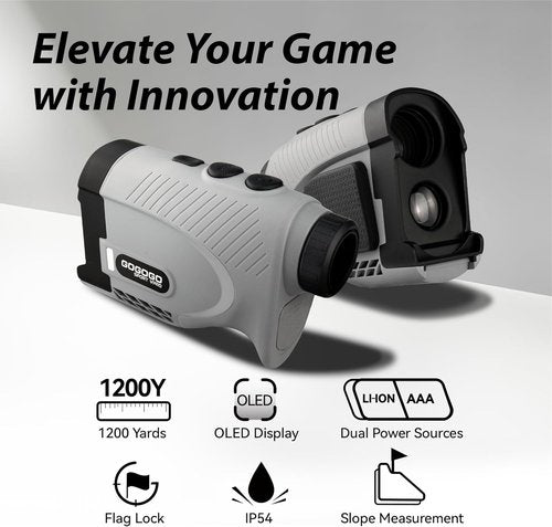 Gogogo Sport Vpro Gen 2 Golf Laser Rangefinder - Ultra-Clear Optics, 1200Y Range, Dual Power, Flaglock & Slope Features