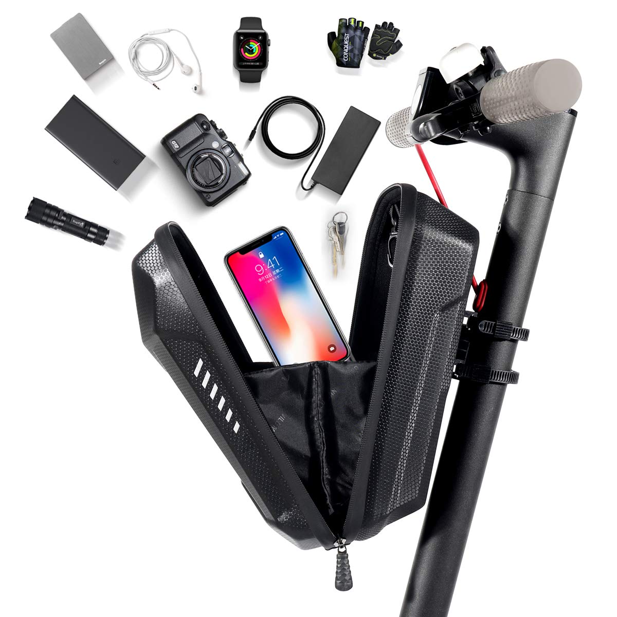 WILD MAN Rainproof Quick release Scooter Storage Bag for Kick Scooters Folding Bike Self Balancing Scooters (ES8X,2L)