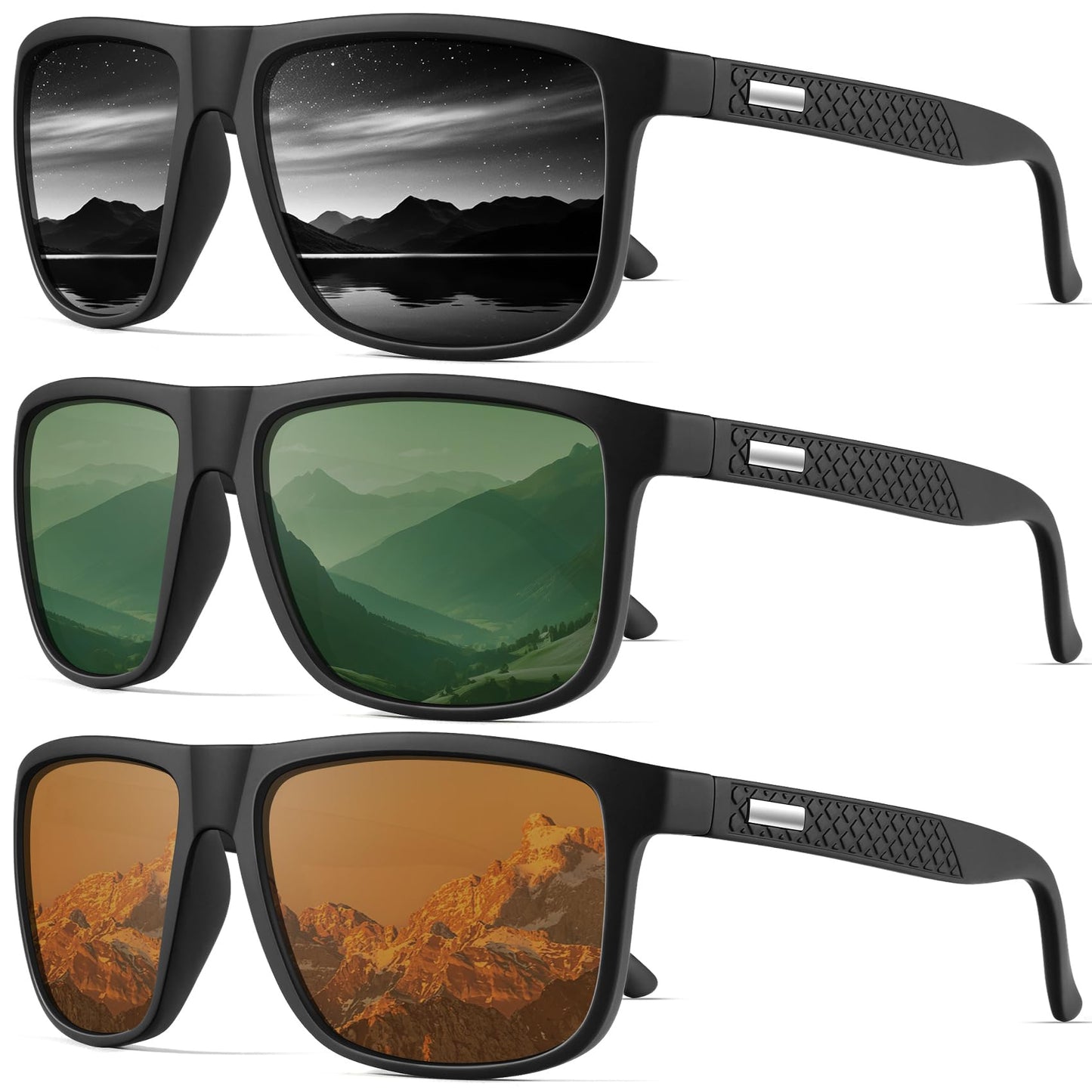 NSSIW Sunglasses-Men Polarized Mens-Sunglasses: Classic Sun Glasses with UV400 Protection for Driving Fishing Golf